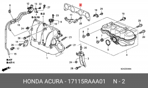 Комплект прокладок, впускной коллектор 17115RAAA01 HONDA