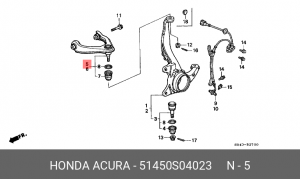 Рычаг независимой подвески колеса, подвеска колеса 51450-S04-023 HONDA