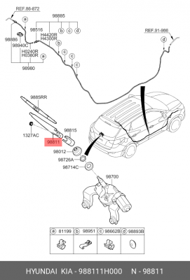 Поводок стеклоочистителя 988111H000 HYUNDAI KIA
