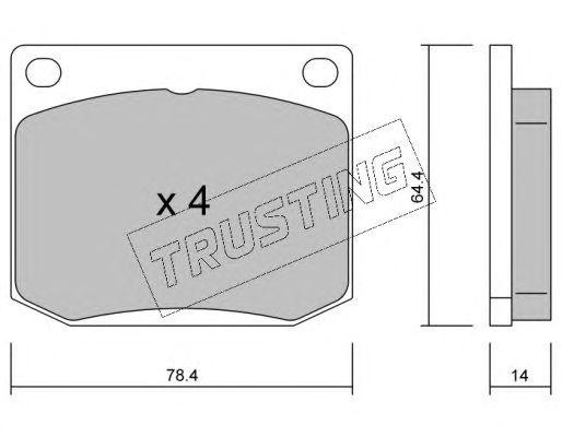 Комплект тормозных колодок, диско 0201 TRUSTING