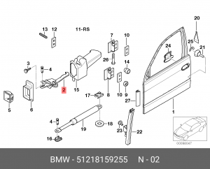 Ограничитель открывания двери 51 21 8 159 255 BMW
