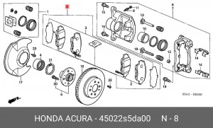 Комплект тормозных колодок, диско 45022S5DA00 HONDA