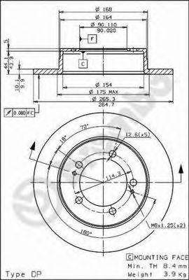Тормозной диск 08.5639.10 BREMBO