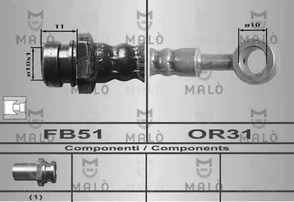 Тормозной шланг 80395 MALO