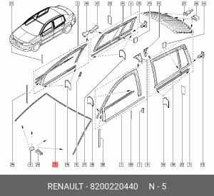 Уплотнитель стекла ветрового 8200220440 RENAULT