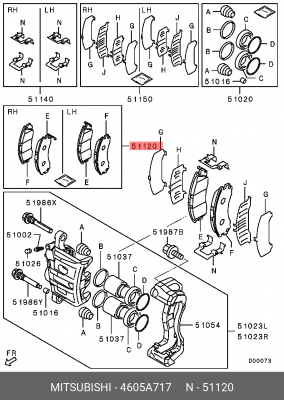 Колодки тормозные дисковые 4605A717 MITSUBISHI
