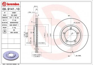 Тормозной диск 09.9141.10 BREMBO