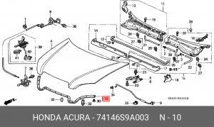 Уплотнитель капота 74146S9A003 HONDA