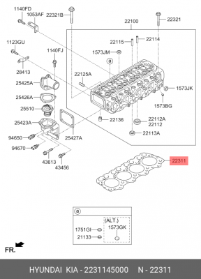 Прокладка ГБЦ 2231145000 HYUNDAI KIA