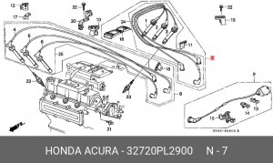 Провода высоковольтные системы зажигания (комплект) 32720PL2900 HONDA