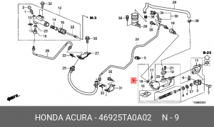 Цилиндр сцепления главный 46925TA0A02 HONDA