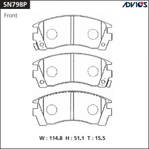 Колодки тормозные дисковые SN798P ADVICS