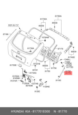 Упругий элемент, крышка багажника / помещения для груза 817701E000 HYUNDAI KIA