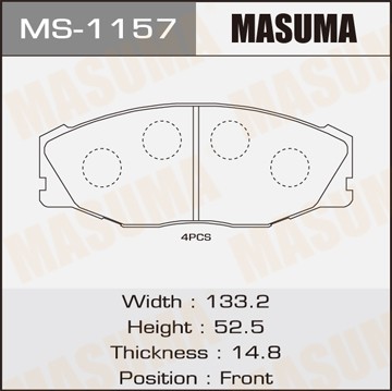 Колодки тормозные дисковые MS1157 MASUMA