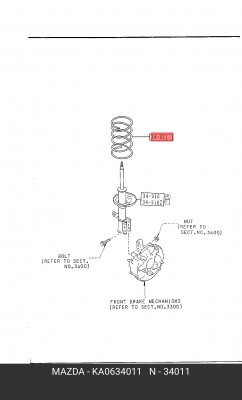 Пружина подвески KA06-34-011 MAZDA
