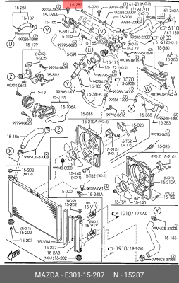 Кольцо уплотнительное E301-15-287 MAZDA