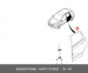 Дверь задняя 6301131002 SSANG YONG