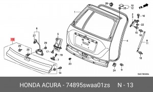 Накладка багажной двери 74895SWAA01ZS HONDA