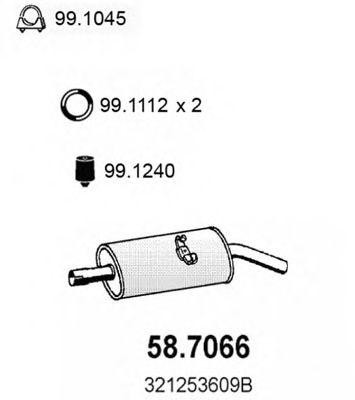 Глушитель выхлопных газов конечный 587066 ASSO