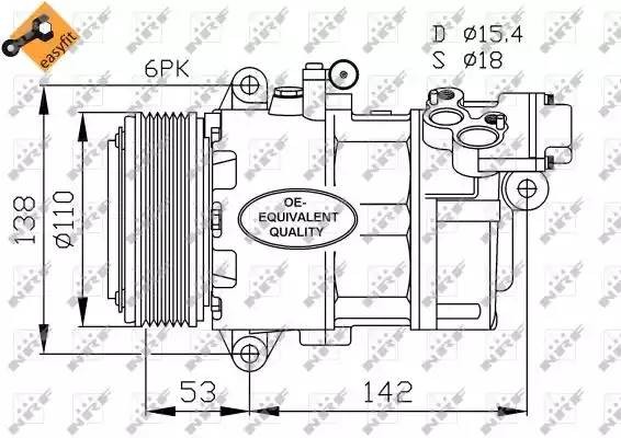 Компрессор, кондиционер 32184 NRF
