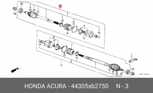 Шарнирный комплект, приводной вал 44305SB2750 HONDA