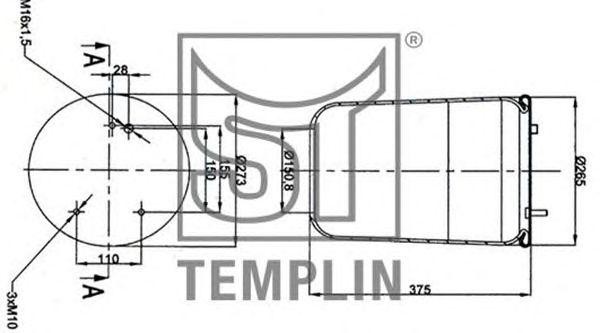 Кожух пневматической рессоры 040606106260 TEMPLIN