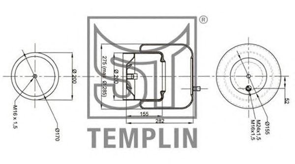 Кожух пневматической рессоры 040606006940 TEMPLIN