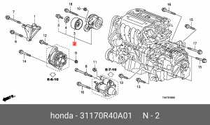 Натяжитель ремня приводного в сборе 31170-R40-A01 HONDA