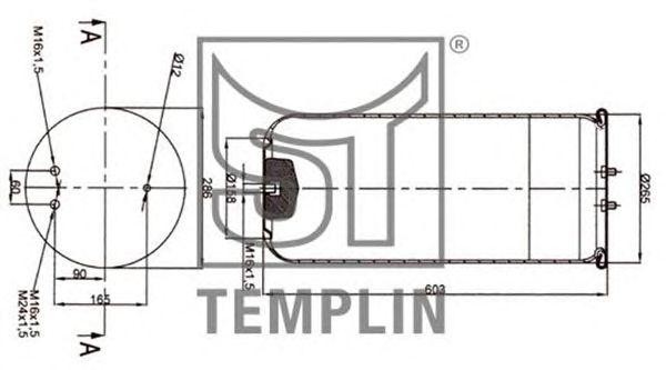 Кожух пневматической рессоры 040606106811 TEMPLIN