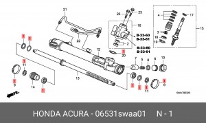 Механизм рулевой (ремкомплект) 06531SWAA01 HONDA