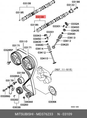 Распредвал MD376233 MITSUBISHI