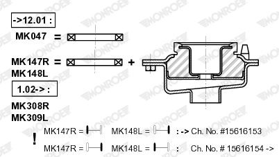Опора амортизационной стойки MK147 MONROE
