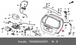 Уплотнитель крышки багажника 74440SAGH01 HONDA