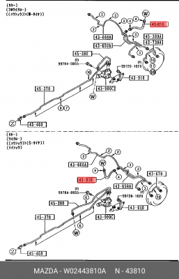 Тормозной шланг W02443810A MAZDA
