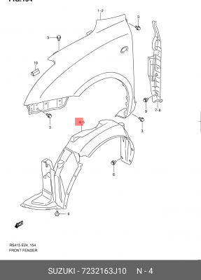 Подкрылок 72321-63J10 SUZUKI