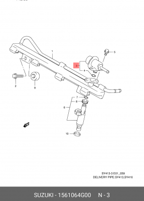 Регулятор давления подачи топлива 15610-64G00 SUZUKI