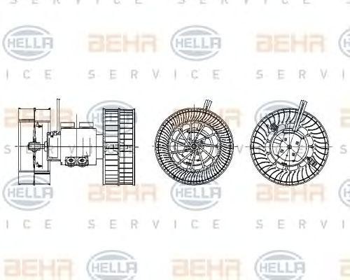 Электродвигатель, вентиляция салона 8EW009157781 HELLA