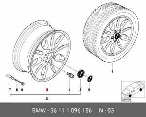 Диск колеса 36 11 1 096 156 BMW