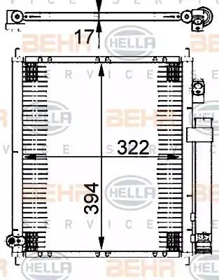 Конденсатор, кондиционер 8FC 351 302-221 HELLA