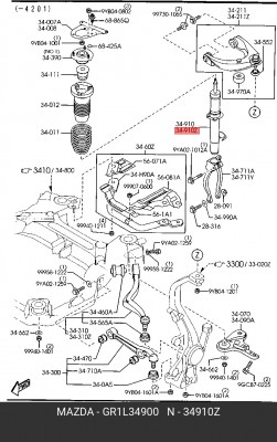 Амортизатор подвески GR1L-34-900 MAZDA