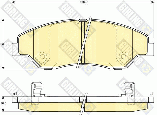 Комплект тормозных колодок, диско 6132419 GIRLING