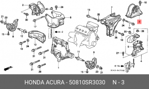Подвеска, двигатель 50810-SR3-030 HONDA