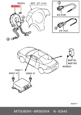 Зажим пружинный модуля подушки безопасности MR583934 MITSUBISHI
