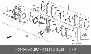 Тормозной суппорт 45210SH3G32 HONDA