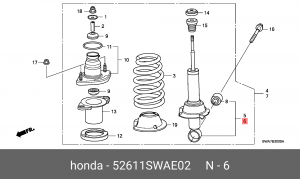Амортизатор подвески 52611-SWA-E02 HONDA
