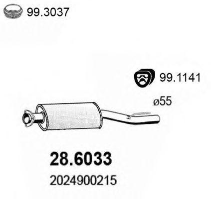 Средний глушитель выхлопных газов 286033 ASSO