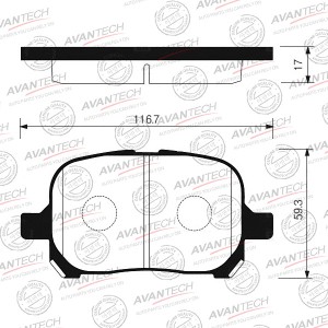 Колодки тормозные дисковые AV1000 AVANTECH