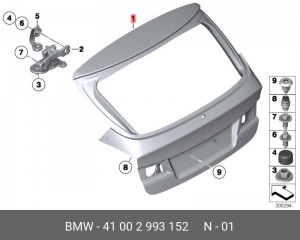 Дверь багажника 41 00 2 993 152 BMW