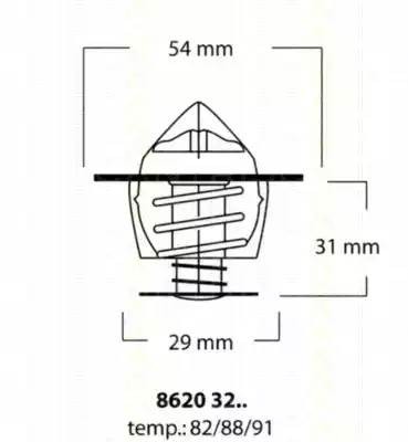 Термостат, охлаждающая жидкость 86203282 TRISCAN