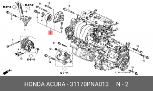 Натяжной ролик, поликлиновой  ремень 31170-PNA-013 HONDA